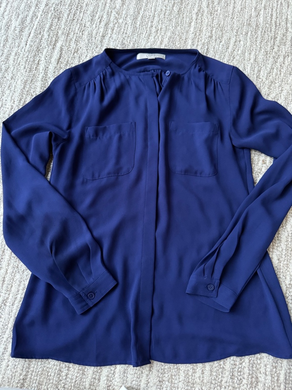 LOFT Royal Blue Scoop Neck Blouse